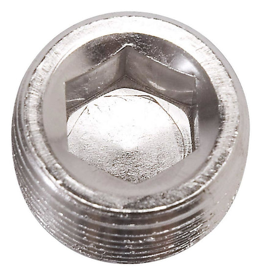 Russell Fitting - Plug - 1/2 in NPT - Allen Head - Aluminum - Nickel Anodized - Each
