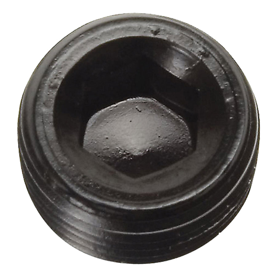 Russell Fitting - Plug - 1/2 in NPT - Allen Head - Aluminum - Black Anodized - Each