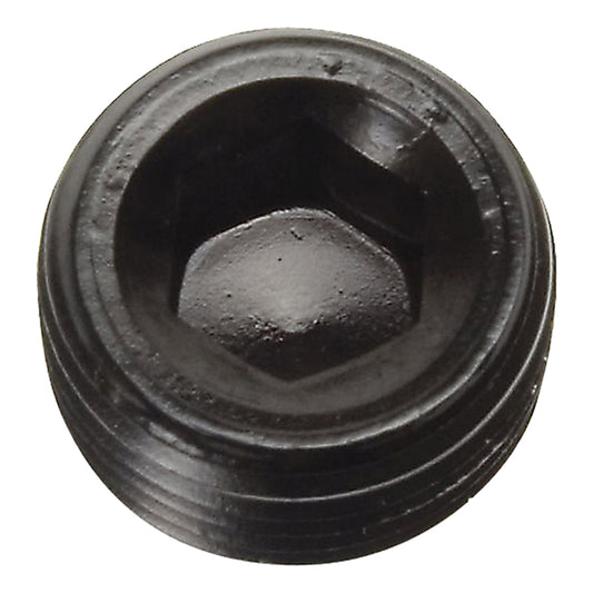 Russell Fitting - Plug - 1/2 in NPT - Allen Head - Aluminum - Black Anodized - Each