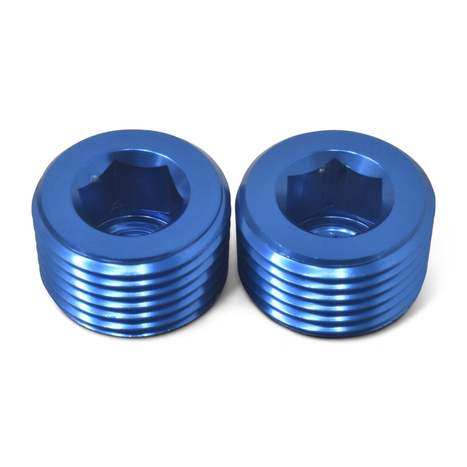 Russell Fitting - Plug - 3/4 in NPT - Allen Head - Aluminum - Blue Anodized - Pair