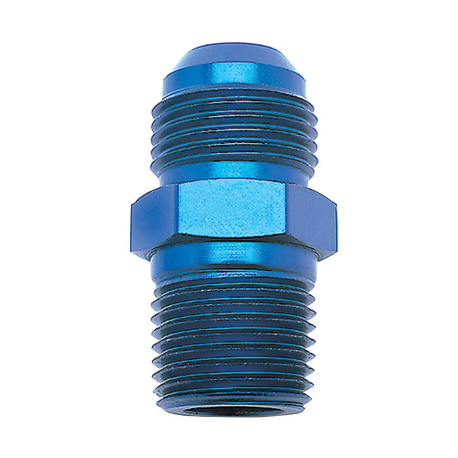 Russell Fitting - Adapter - Straight - 10 AN Male to 3/8 in NPT Male - Aluminum - Blue Anodized - Each