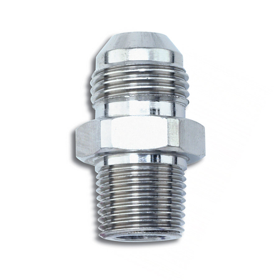 Russell Fitting - Adapter - Straight - 6 AN Male to 1/2 in NPT Male - Aluminum - Nickel Anodized - Each
