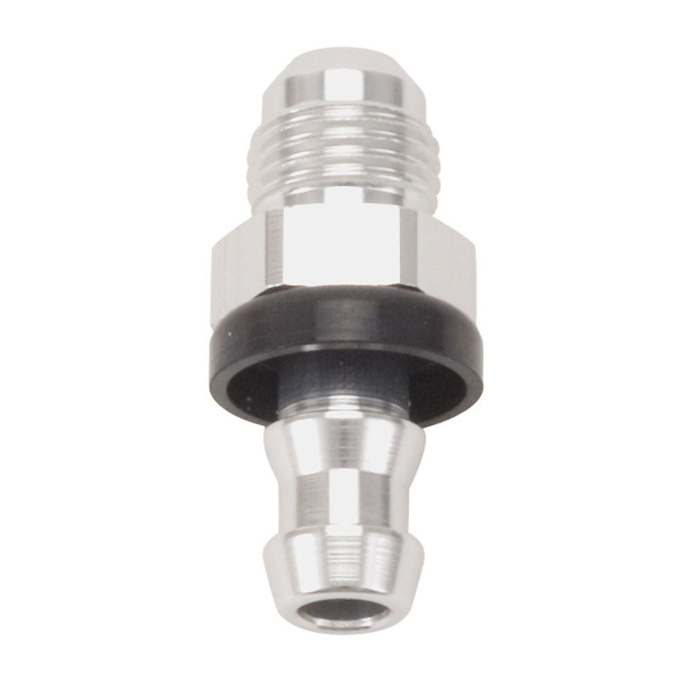 Russell Fitting - Hose End - Twist-Lok - Straight - 3/8 in Hose Barb to 6 AN Male - Aluminum - Clear Anodized - Each