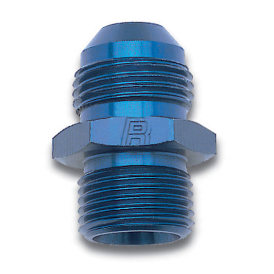 Russell Fitting - Adapter - Straight - 4 AN Male to 12 mm x 1.50 Male Fitting - Aluminum - Blue Anodized - Each