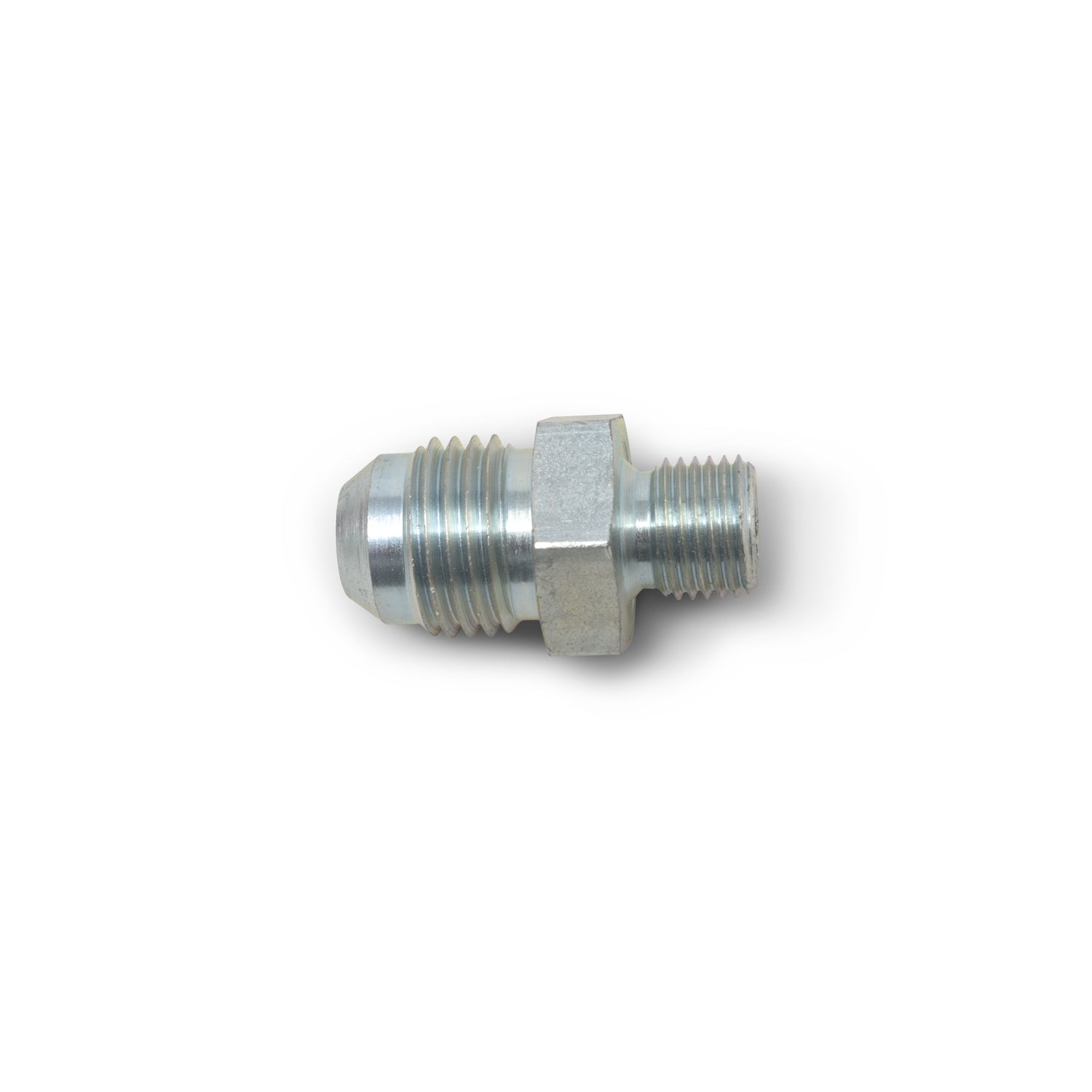 Russell Fitting - Adapter - Straight - 6 AN Male to 10 mm x 1.00 Male - Crush Washer - Steel - Zinc Plated - Each