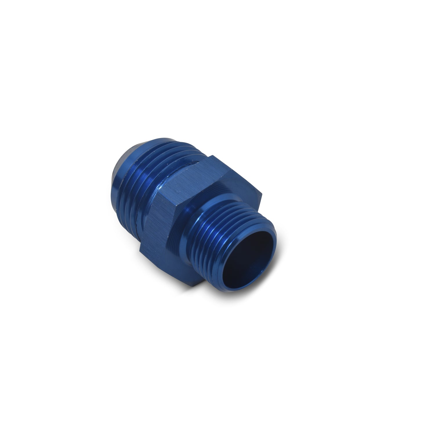 Russell Fitting - Adapter - Straight - 4 AN Male to 10 mm x 1.0 Male - Aluminum - Blue Anodized - Each