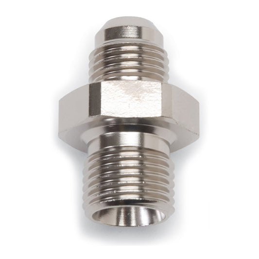 Russell Fitting - Adapter - Straight - 8 AN Male to 18 mm x 1.50 Male - Aluminum - Nickel Anodized - Each