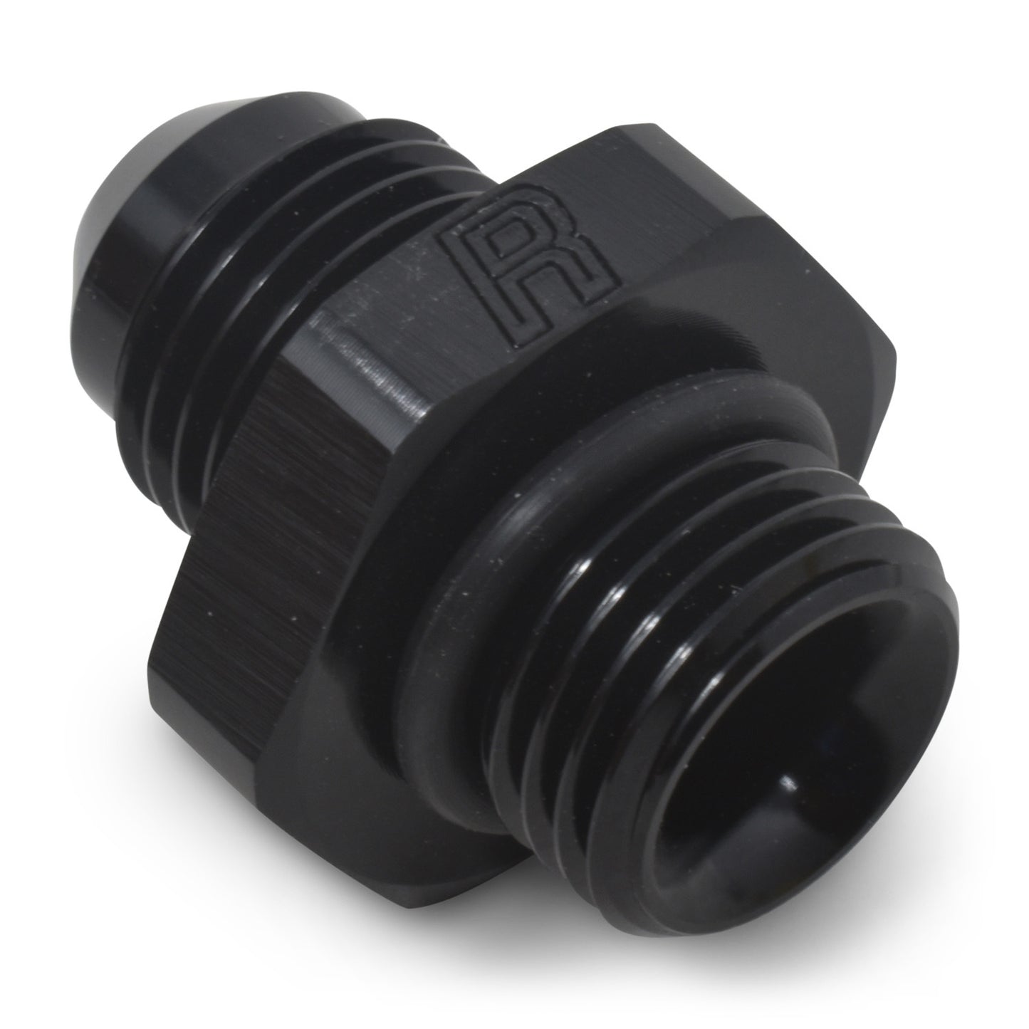Russell Fitting - Adapter - Straight - 10 AN Male to 8 AN Male O-Ring - Aluminum - Black Anodized - Each