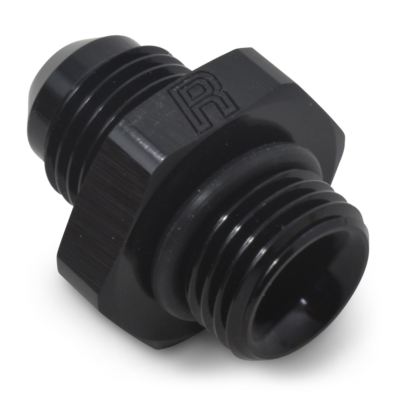 Russell Fitting - Adapter - Straight - 10 AN Male to 8 AN Male O-Ring - Aluminum - Black Anodized - Each