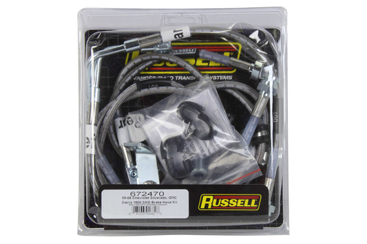 Russell Brake Hose Kit - Front / Rear Hoses - 5 Lines - 2WD - Stainless - Chevy / GM 1500 1999-2006 - Kit