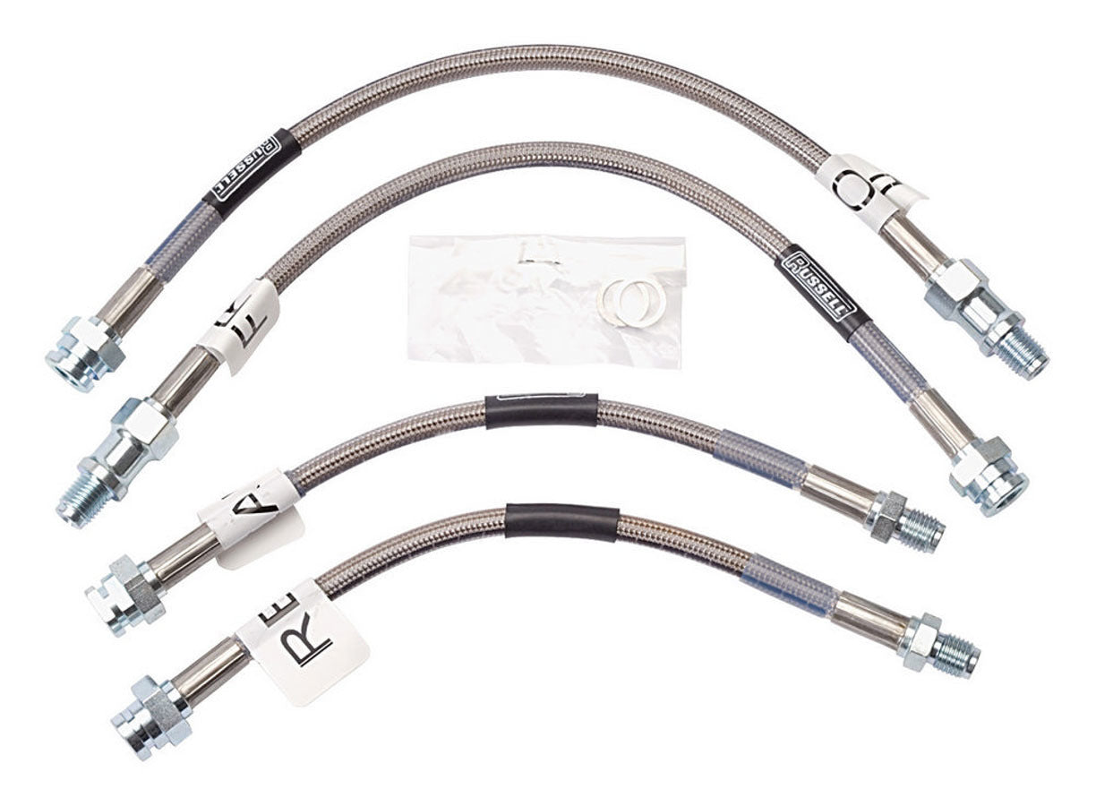Russell Brake Hose Kit - Street Legal - DOT Approved - Braided Stainless - Chevy Corvette 1963-82 - Kit