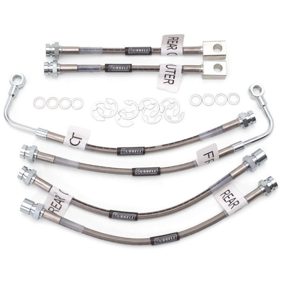 Russell Brake Hose Kit - Street Legal - DOT Approved - Braided Stainless - Traction Control - GM F-Body 1998-2002 - Kit