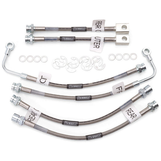 Russell Brake Hose Kit - Street Legal - DOT Approved - Braided Stainless - Traction Control - GM F-Body 1998-2002 - Kit