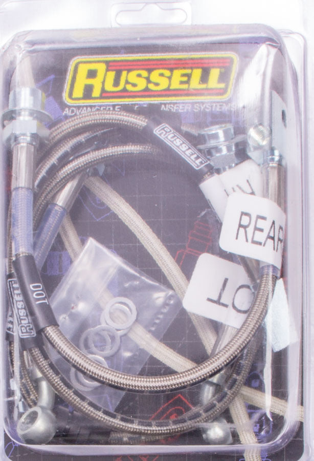 Russell Brake Hose Kit - Street Legal - Rear - DOT Approved - Braided Stainless - Rear - Disc - GM F-Body 1984-88 - Kit