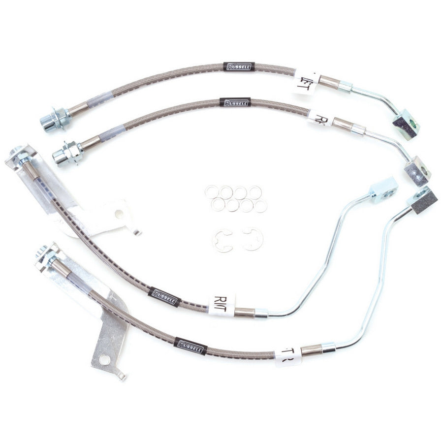 Russell Brake Hose Kit - Street Legal - DOT Approved - Braided Stainless - Traction Control - Ford Mustang 1999-2004 -