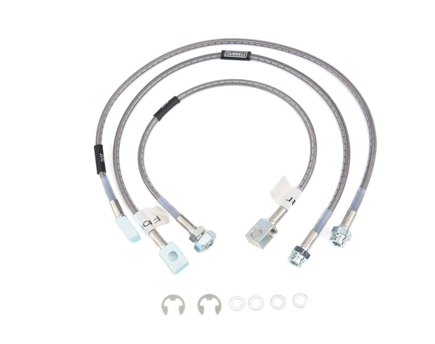 Russell Brake Hose Kit - Street Legal - DOT Approved - Braided Stainless - 4 in Lift - GM Truck 1988-2000 - Kit