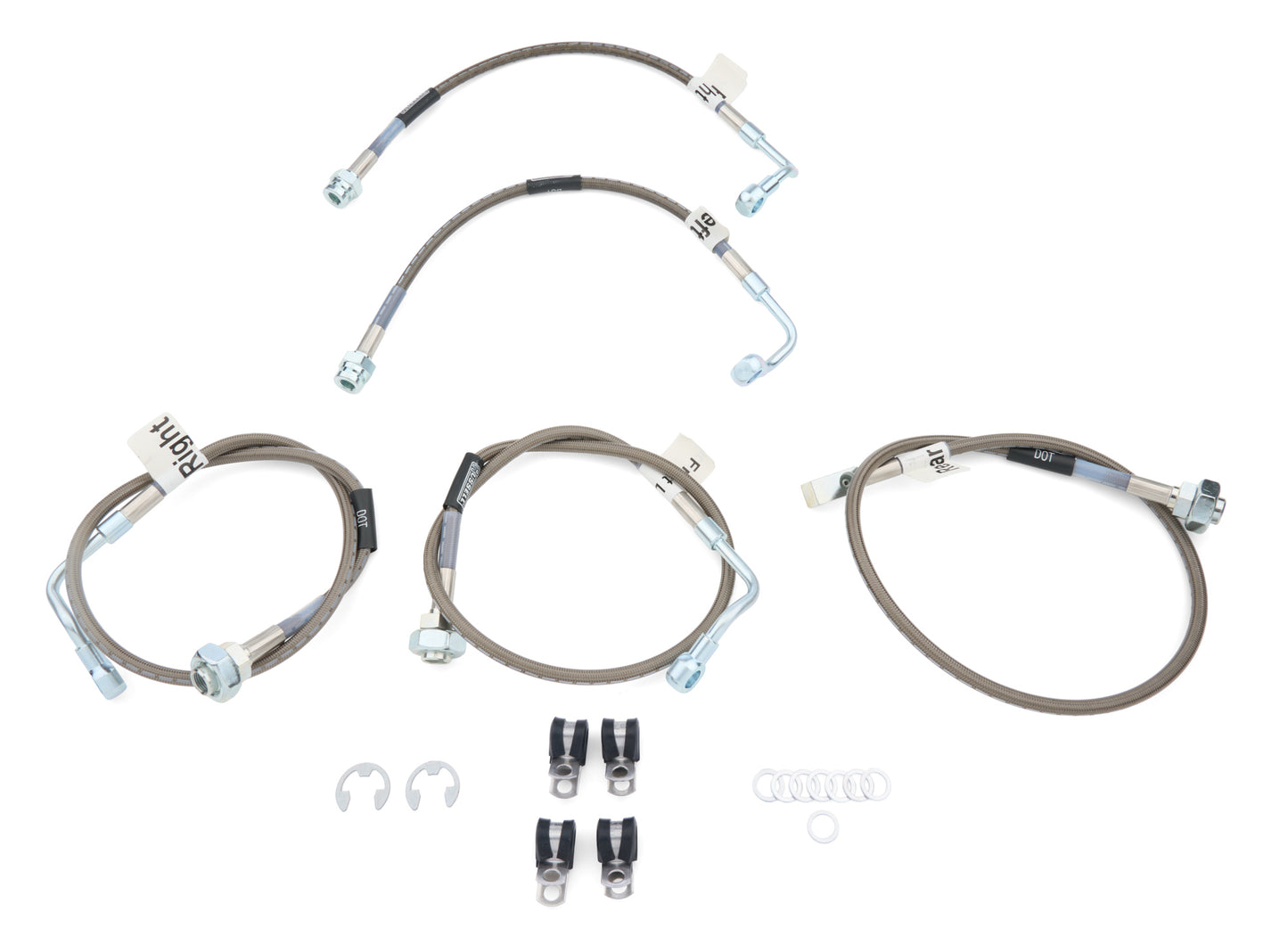 Russell Brake Hose Kit - DOT Approved - Braided Stainless - 4-7 in Lift - GM Fullsize Truck 1999-2006 - Kit