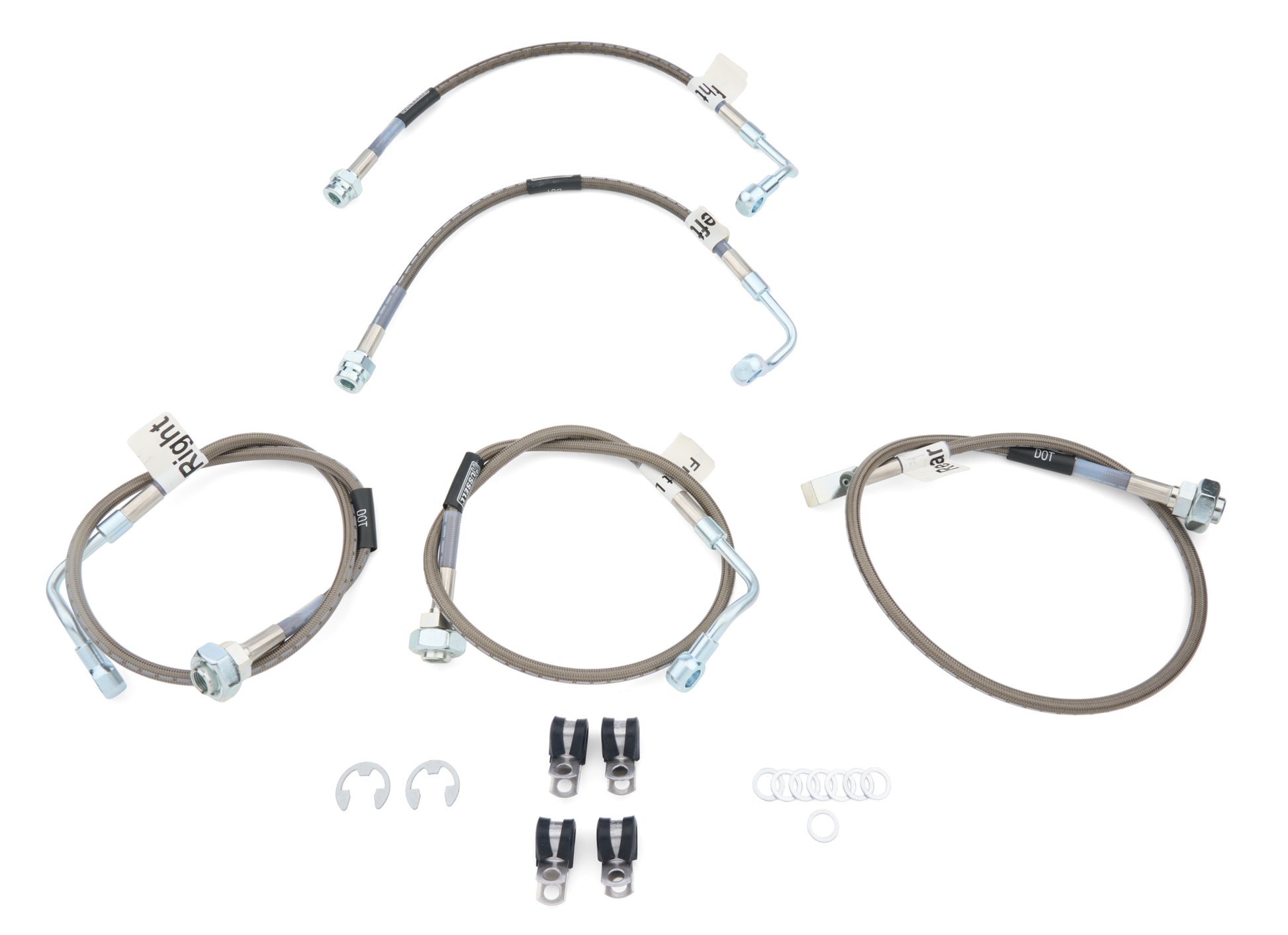 Russell Brake Hose Kit - DOT Approved - Braided Stainless - 4-7 in Lift - GM Fullsize Truck 1999-2006 - Kit