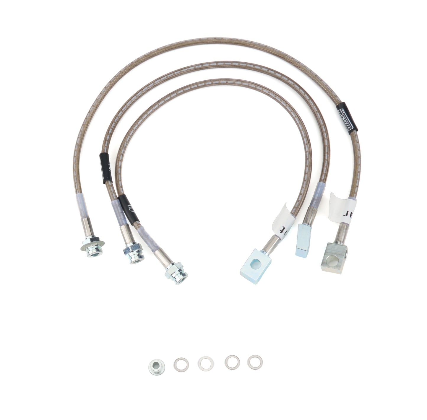 Russell Brake Hose Kit - Street Legal - DOT Approved - Braided Stainless - 4 in Lift - Jeep CJ5 / CJ7 / CJ8 1982-86 -