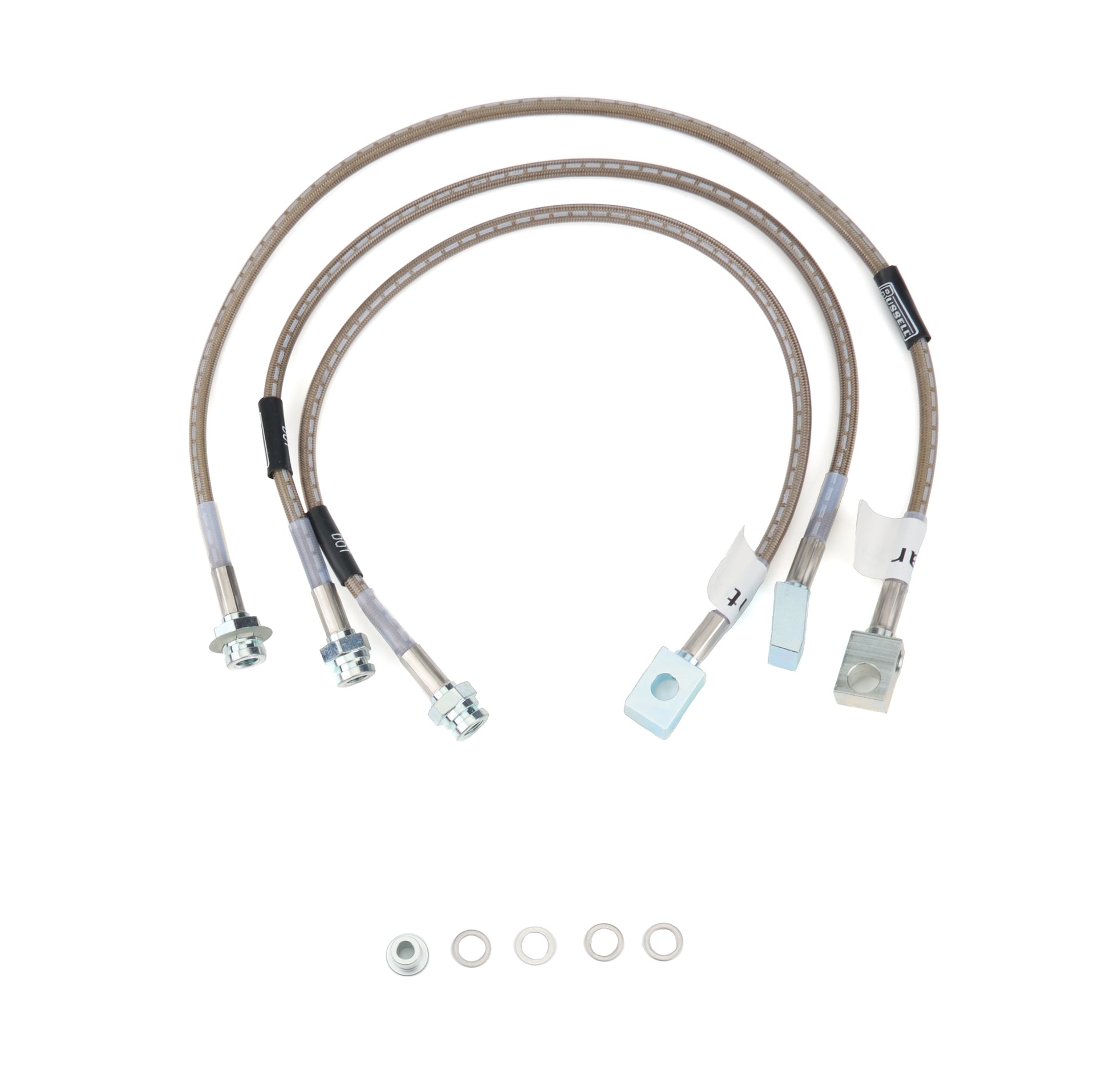 Russell Brake Hose Kit - Street Legal - DOT Approved - Braided Stainless - 4 in Lift - Jeep CJ5 / CJ7 / CJ8 1982-86 -