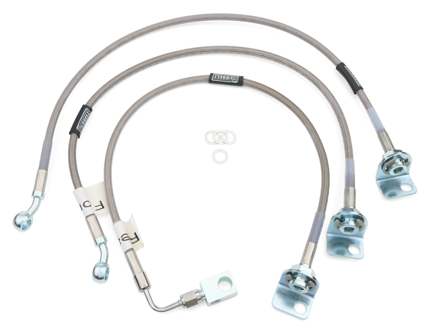 Russell Brake Hose Kit - DOT Approved - Braided Stainless - 4-6 in Lift - Jeep Wrangler TJ 1997-2006 - Kit