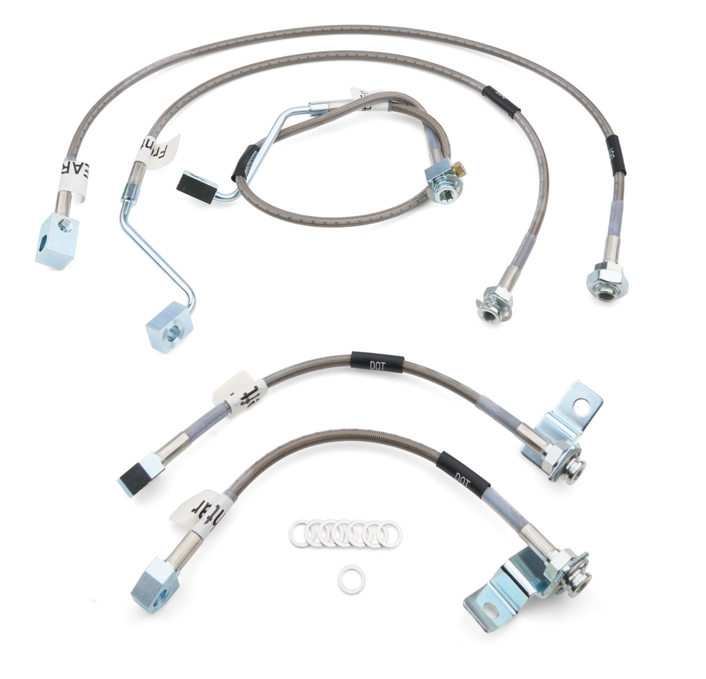 Russell Brake Hose Kit - DOT Approved - Braided Stainless - 6-8 in Lift - Ford Fullsize SUV 1999-2006 - Kit