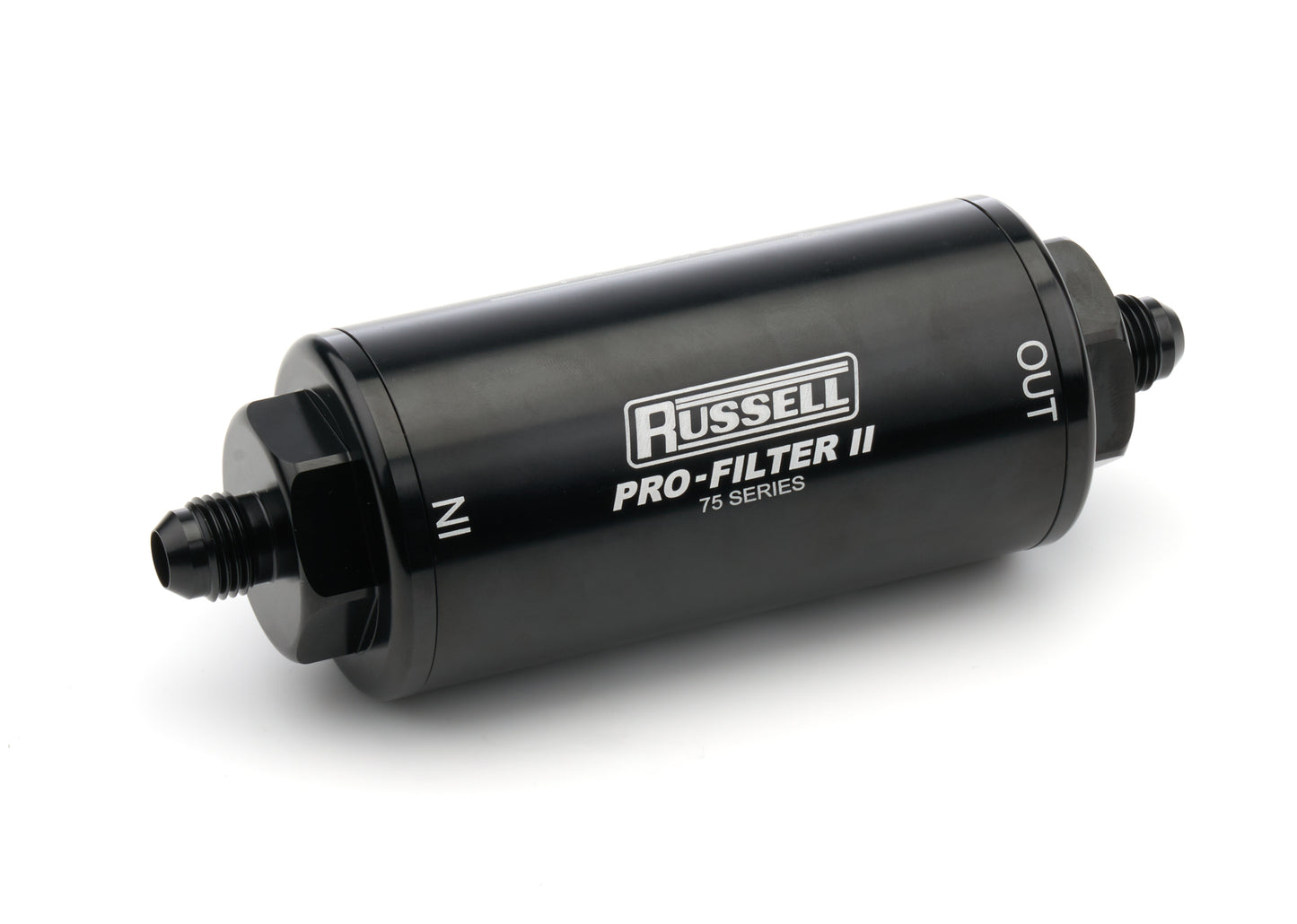 Russell Fuel Filter - 75 Series Pro-Filter II - In-Line - 10 Micron - Stainless Element - 6 AN Male Inlet - 6 AN Male
