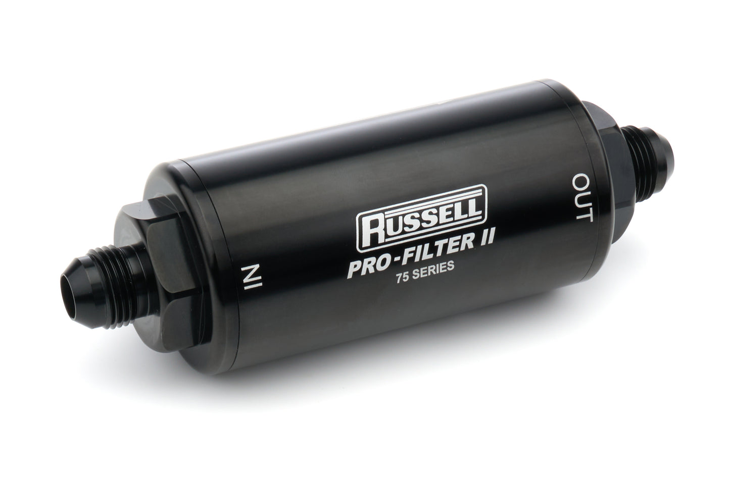 Russell Fuel Filter - 75 Series Pro-Filter II - In-Line - 10 Micron - Stainless Element - 8 AN Male Inlet - 8 AN Male