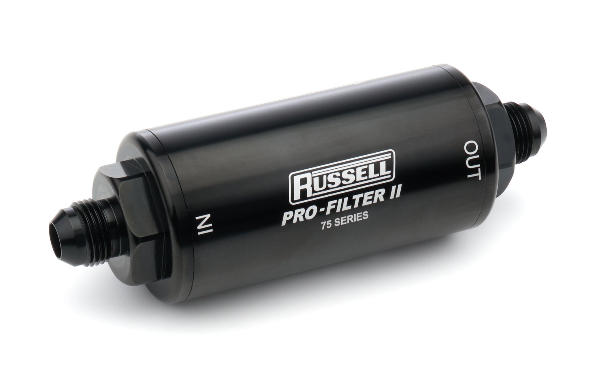 Russell Fuel Filter - 75 Series Pro-Filter II - In-Line - 10 Micron - Stainless Element - 8 AN Male Inlet - 8 AN Male