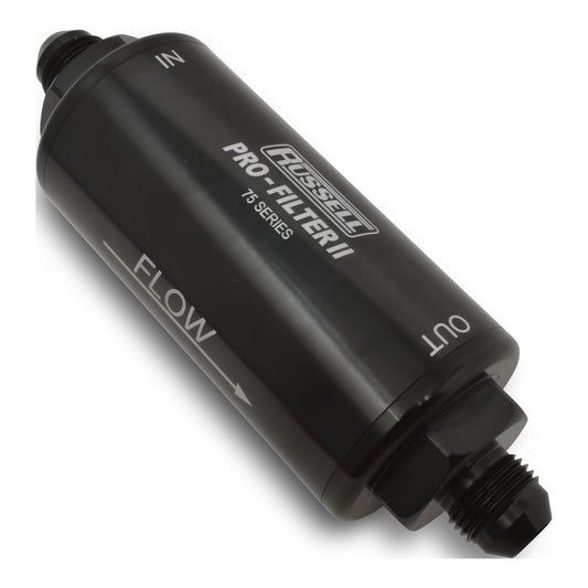 Russell Fuel Filter - 75 Series Pro-Filter II - In-Line - 10 Micron - 10 AN Male Inlet - 10 AN Male Outlet - Aluminum