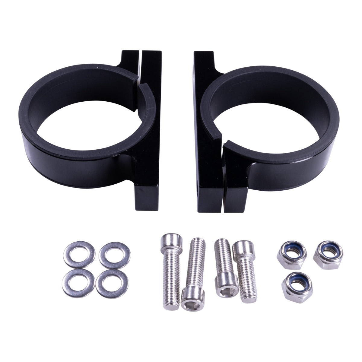 Russell Fuel Filter Clamp - 75 Series Pro-Filter II - 2 in ID - Aluminum - Black Anodized - Pair