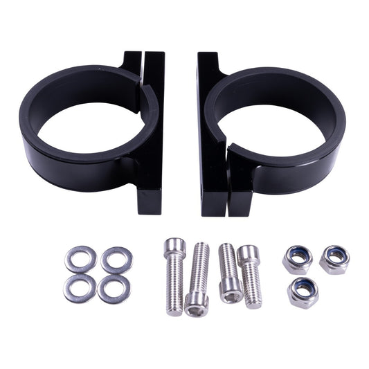 Russell Fuel Filter Clamp - 75 Series Pro-Filter II - 2 in ID - Aluminum - Black Anodized - Pair