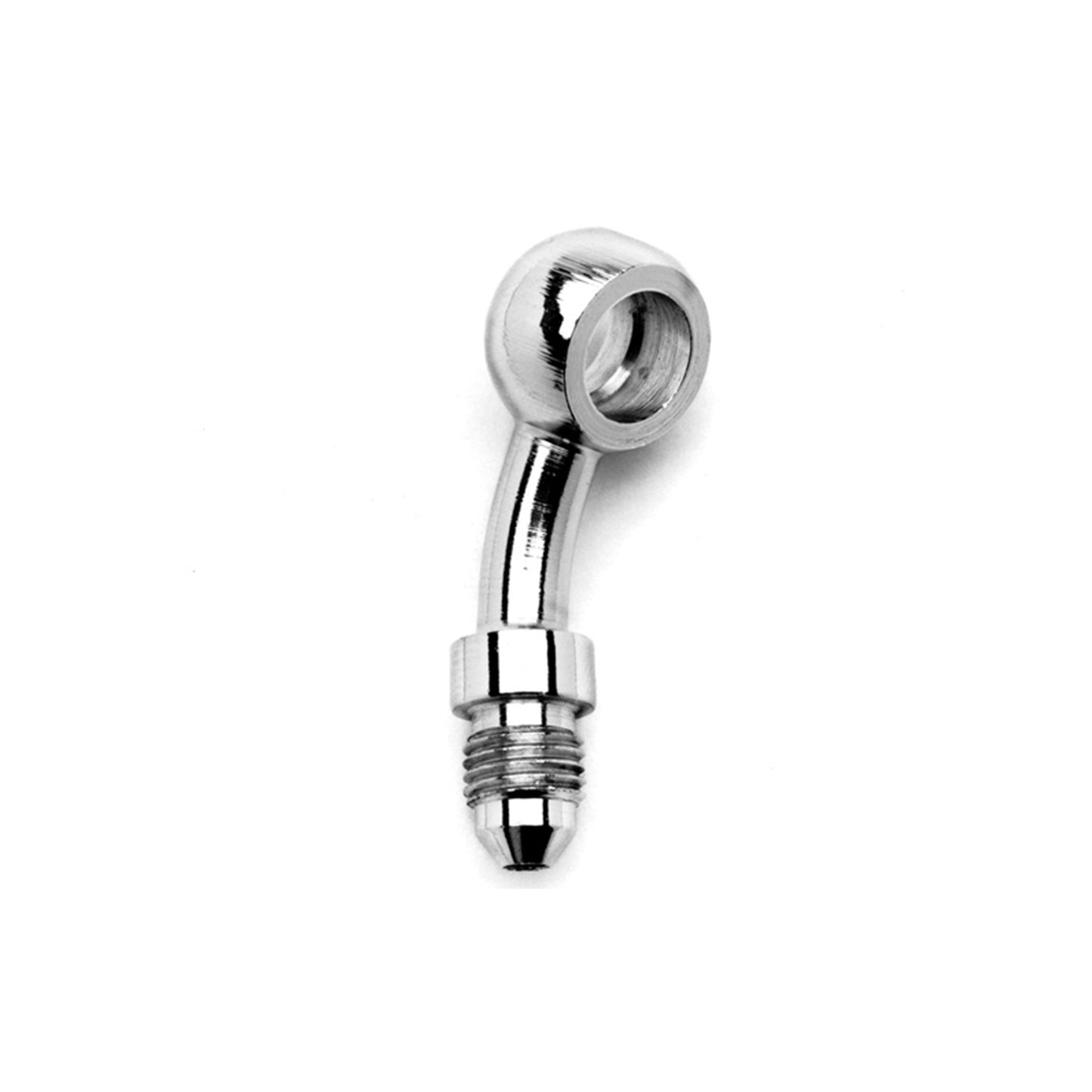 Russell Fitting - Adapter - 35 Degree - 3 AN Male to 10 mm Banjo - Stainless - Chrome Plated - Each