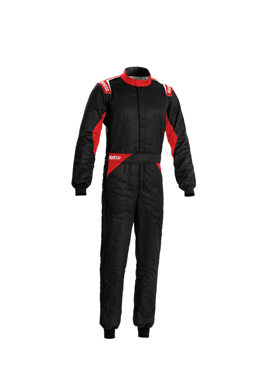 Sparco Driving Suit - Sprint - 1-Piece - SFI 3.2A/5 - FIA Approved - Dual Layer - Fire Retardant Cotton - Black / Red