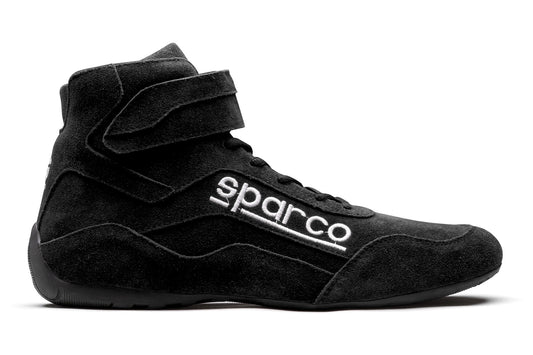 Sparco Driving Shoe - Race 2 - High-Top - SFI 3.3/5 - Suede Outer - Fire Retardant Fabric Inner - Black - Size 10 - Pair