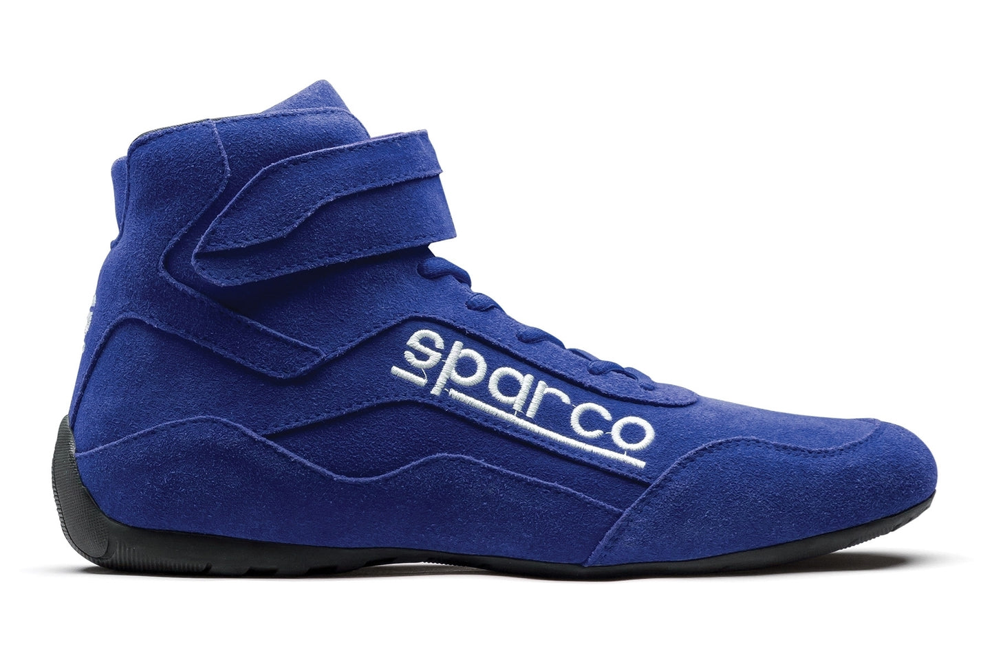 Sparco Driving Shoe - Race 2 - High-Top - SFI 3.3/5 - Suede Outer - Fire Retardant Fabric Inner - Blue - Size 10.5 -