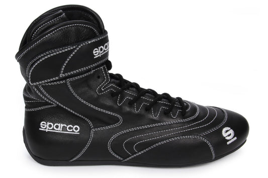 Sparco Driving Shoe - SFI 20 Drag - High-Top - SFI 3.3/20 - Leather Outer - Fire Retardant Fabric Inner - Black - Euro