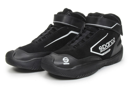 Sparco Driving Shoe - Pit Stop 2 - Mid-Top - SFI 3.3/5 - Suede Outer - Fire Retardant Fabric Inner - Black - Size 9.5