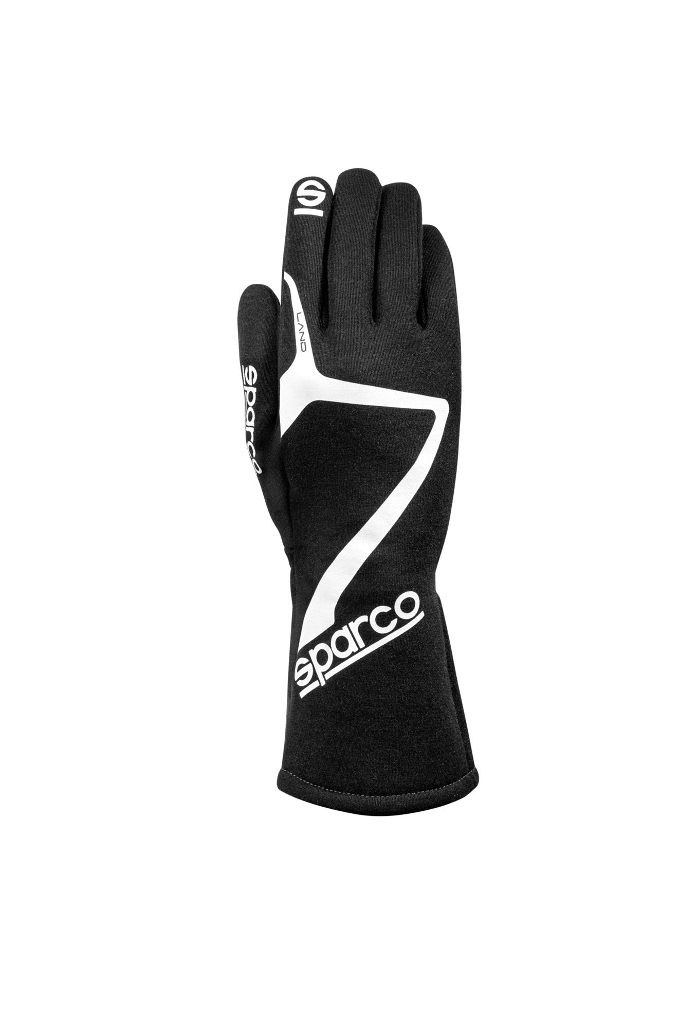 Sparco Driving Gloves - Land - SFI 3.3/5 - FIA Approved - Single Layer - Fire Retardant Fabric - Black - Medium - Pair