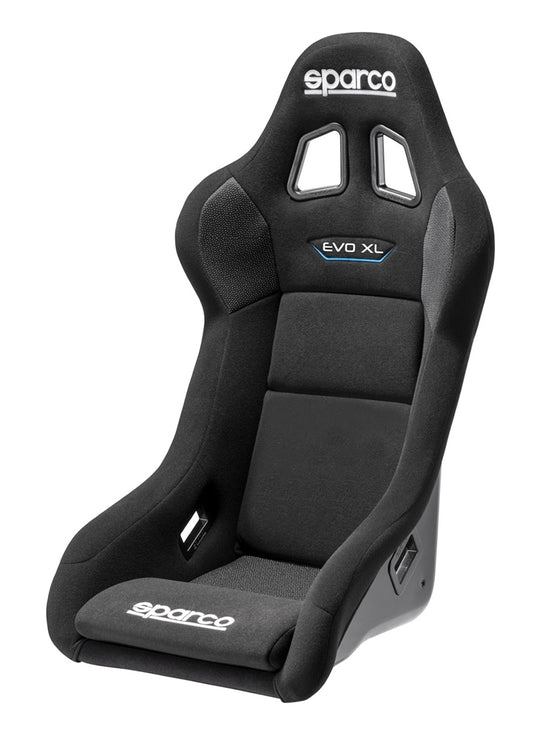 Sparco Seat - EVO X-Large QRt - Non-Reclining - FIA Approved - Side Bolsters - Harness Openings - Fiberglass Composite