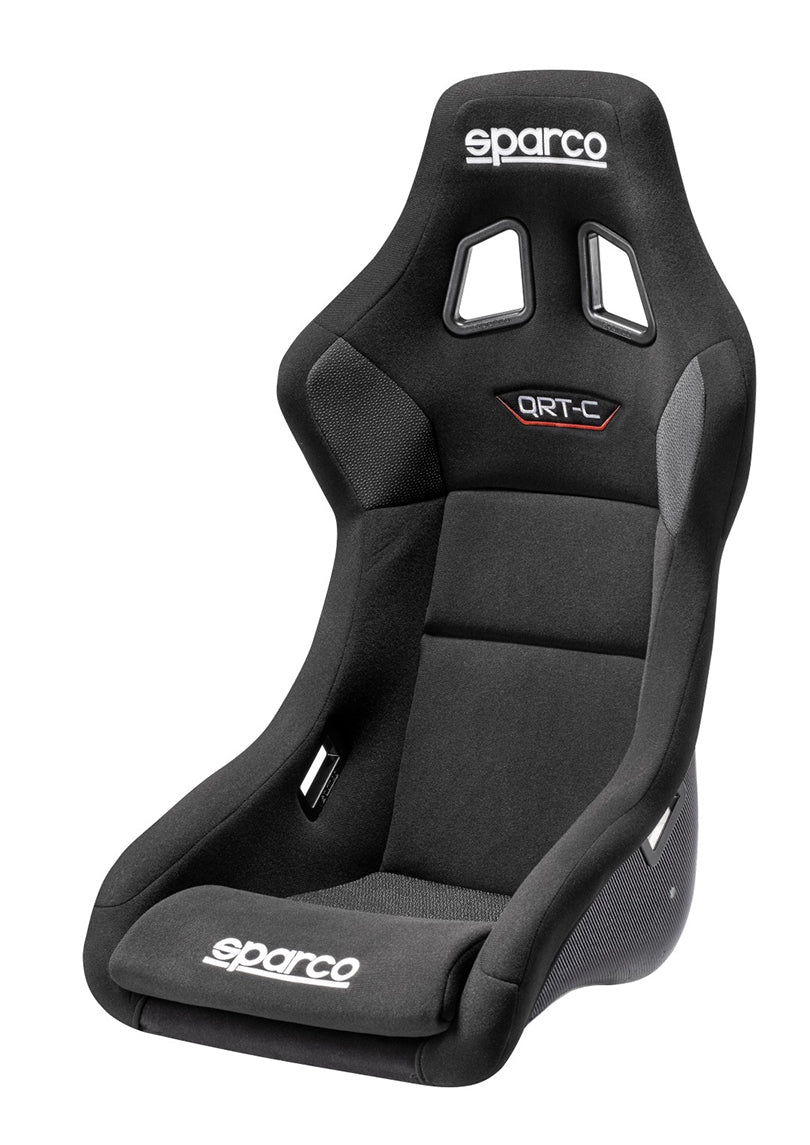 Sparco Seat - QRT-Carbon - Non-Reclining - FIA Approved - Side Bolsters - Harness Openings - Carbon Fiber -