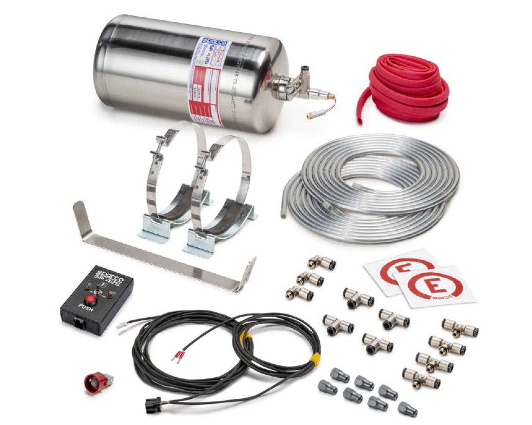 Sparco Fire Suppression System - Electronic - AFFF - FIA Approved - 4.25 L Bottle - Controller / Fittings / Hose - Kit
