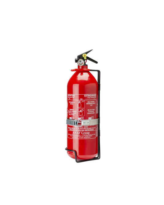 Sparco Fire Extinguisher - Dual Chamber - Novec / AFFF - 2.0 L - Mounting Bracket - Stainless - Red Paint - Each