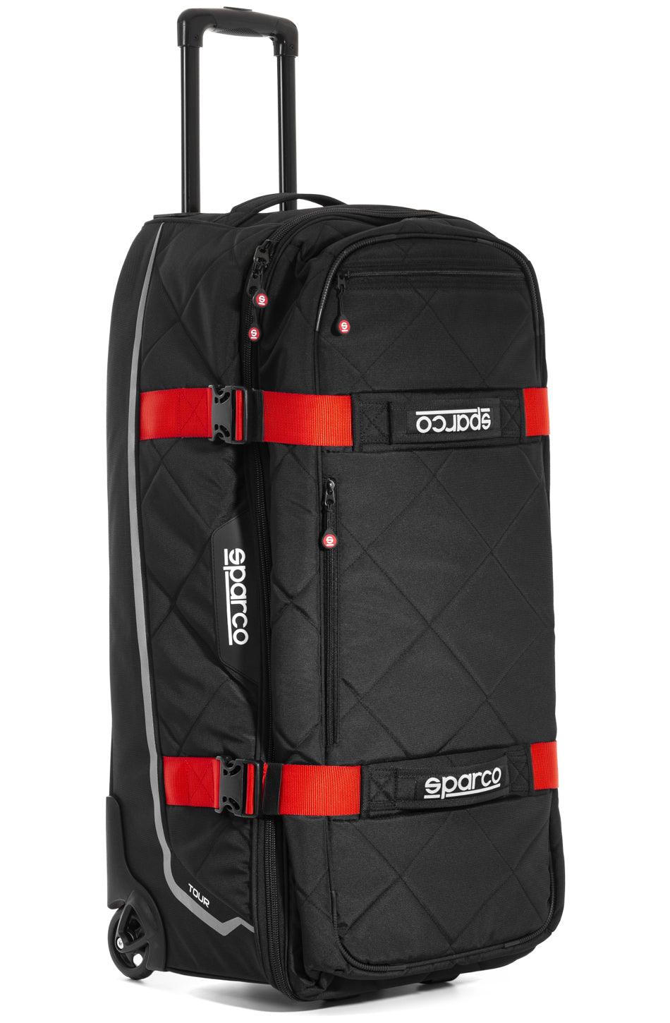 Sparco Gear Bag - Tour - 33 in Long x 15 in Wide x 16 in Deep - Roller Wheels - Zipper Closure - Retractable Handle -