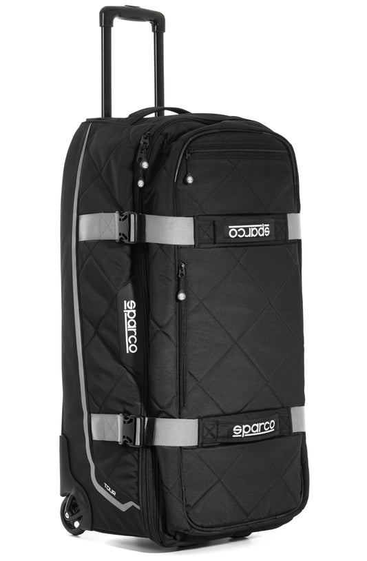 Sparco Gear Bag - Tour - 33 in Long x 15 in Wide x 16 in Deep - Roller Wheels - Zipper Closure - Retractable Handle -