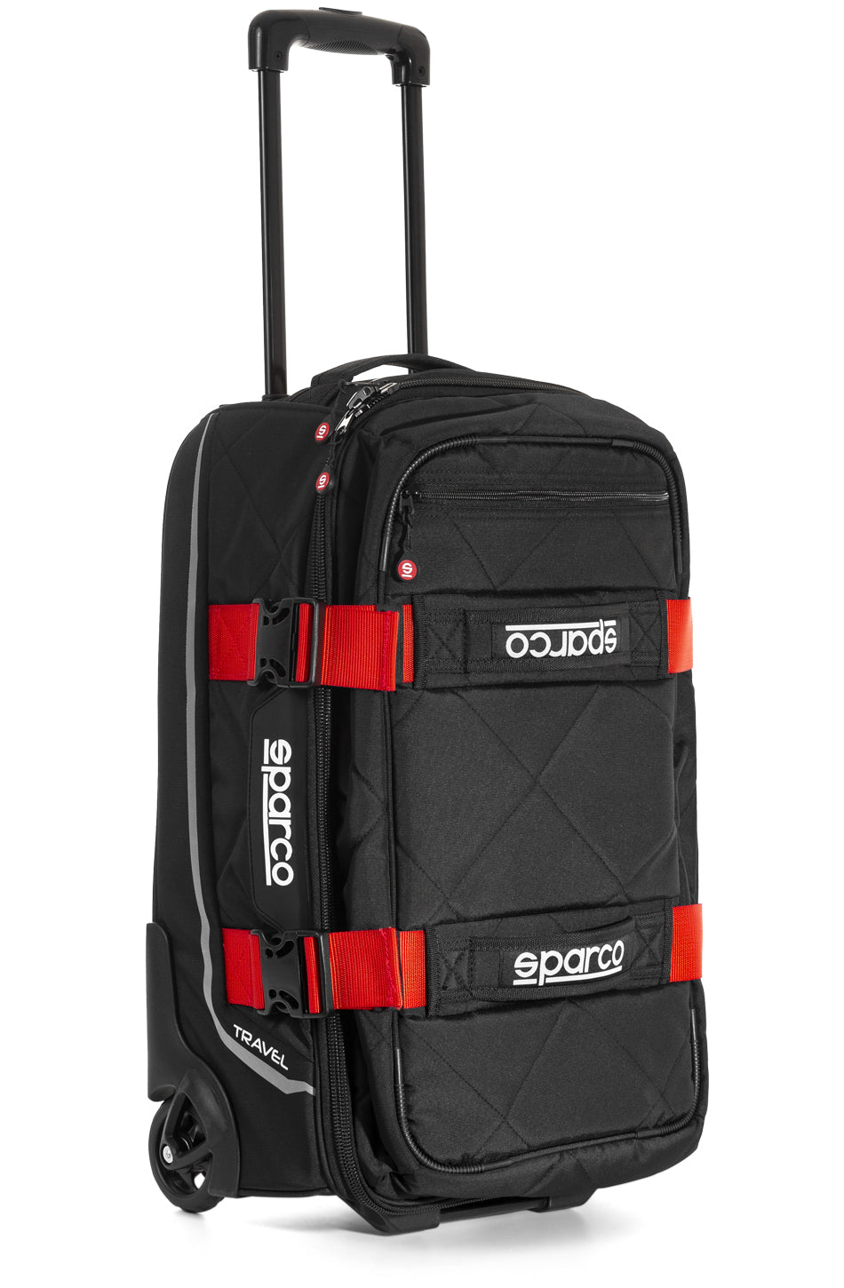 Sparco Gear Bag - Travel - 22 in Long x 14 in Wide x 10 in Deep - Roller Wheels - Zipper Closure - Retractable Handle