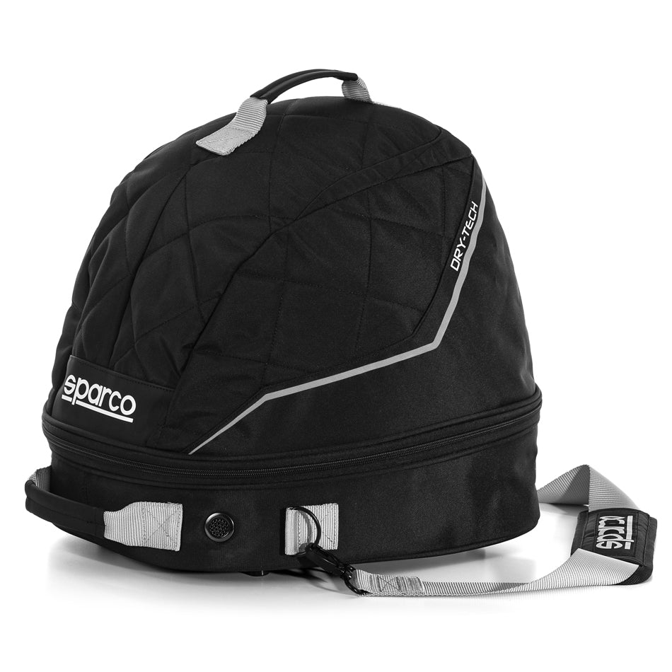 Sparco Helmet Bag - Soft Lining - Zipper Closure - Single Speed Dryer - Black / Silver - Each