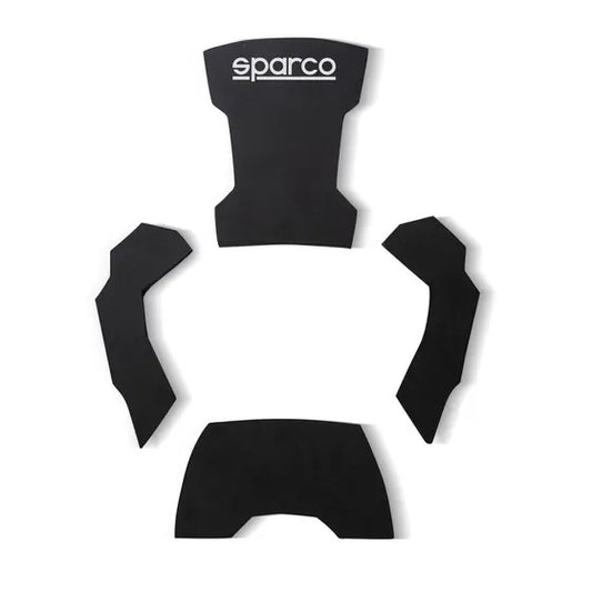 Sparco Seat Pad - Seat / Back / Side Pads - Sparco Kart Seats - Fire Retardant Fabric - Black - Kit