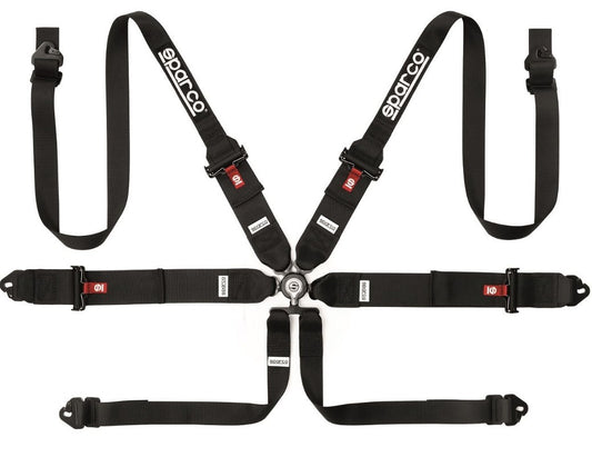 Sparco Harness - Competition - 6 Point - Camlock - FIA Approved - Pull Down Adjust - Clip-In - Individual Harness -
