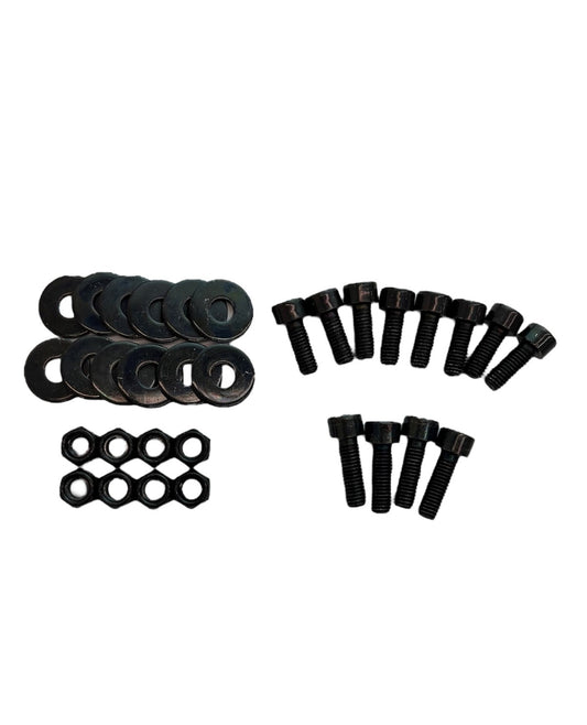 Sparco Seat Hardware - Bolts / Nuts / Washers - Sparco Seat Track to Side Mount - Steel - Black Zinc Oxide - Kit